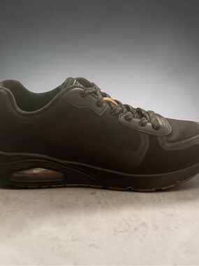 Skechers Men's Black Athletic Sneaker with Brown Accent